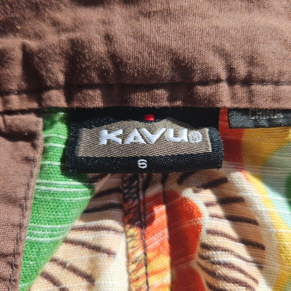 KAVU Cotton Colorful Adjustable Length Shorts, Size 6 - Picture 4 of 8